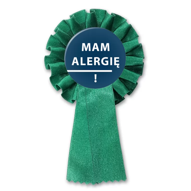 przypinka kotylion Mam alergię