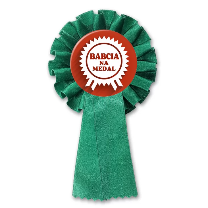 przypinka kotylion Babcia na medal