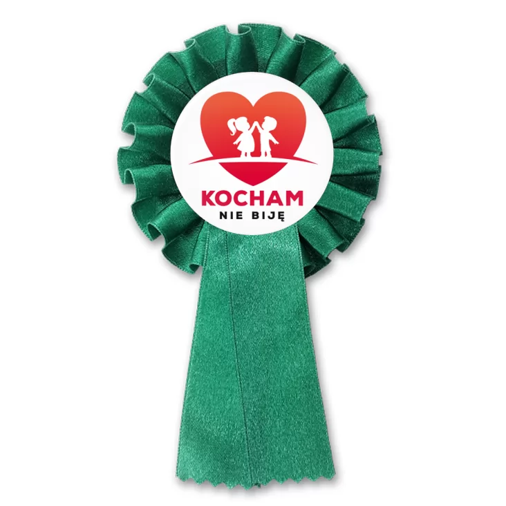 przypinka kotylion Kocham nie biję
