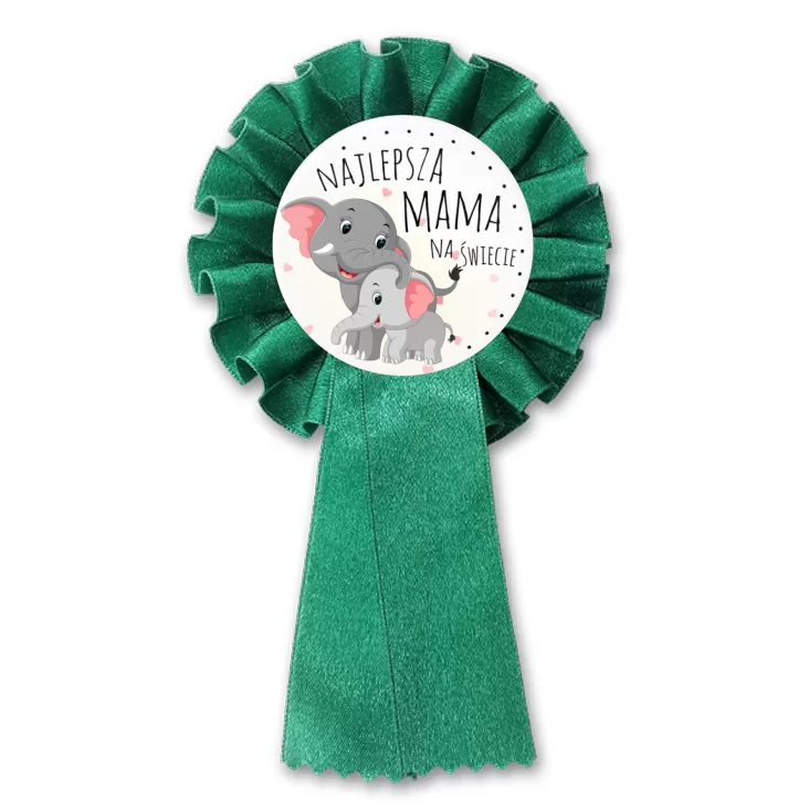 przypinka kotylion Dzień Matki Najlepsza mama na świecie Słoniki