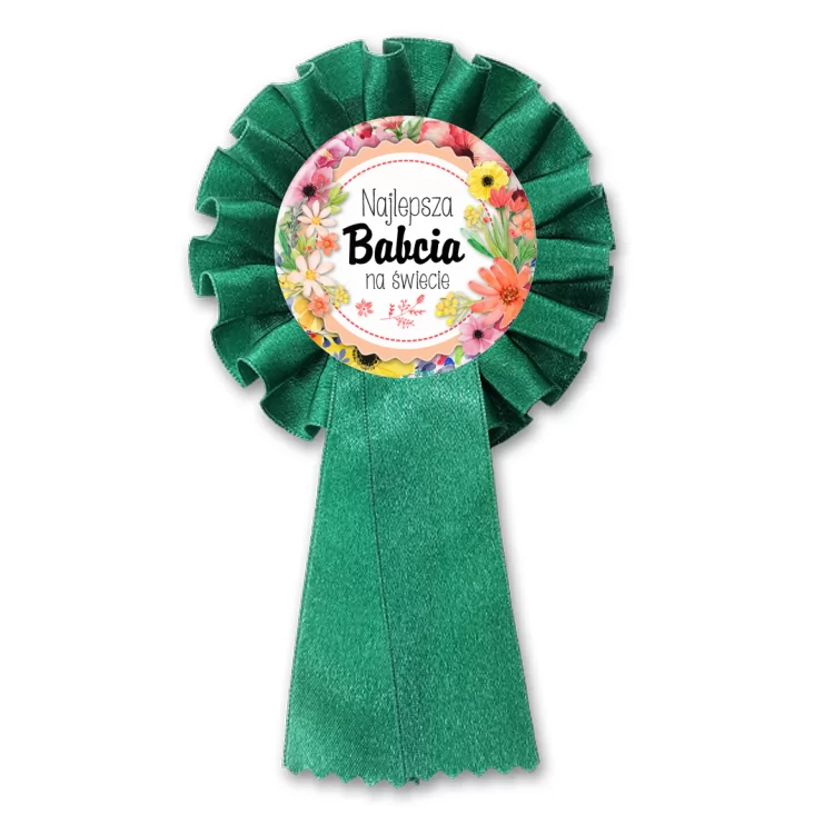 przypinka kotylion Dzień Babci - Najlepsza babcia kwiaty