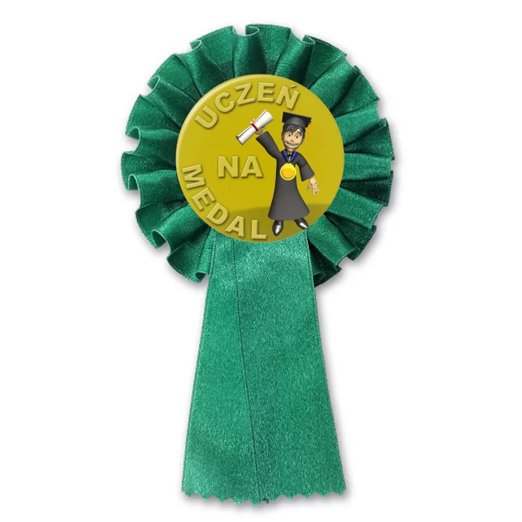 przypinka kotylion Uczeń na medal z dyplomem