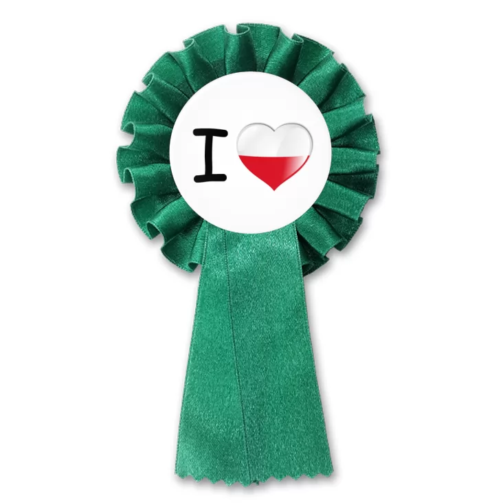 przypinka kotylion I love Poland