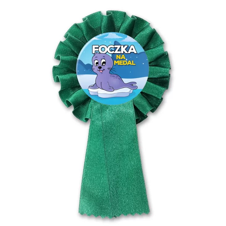 przypinka kotylion Foczka na medal