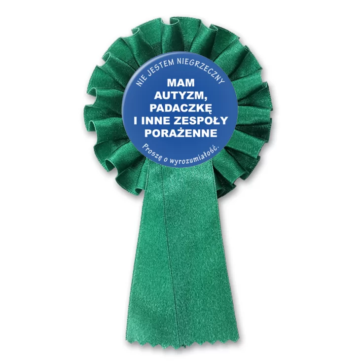 przypinka kotylion Mam autyzm i padaczkę
