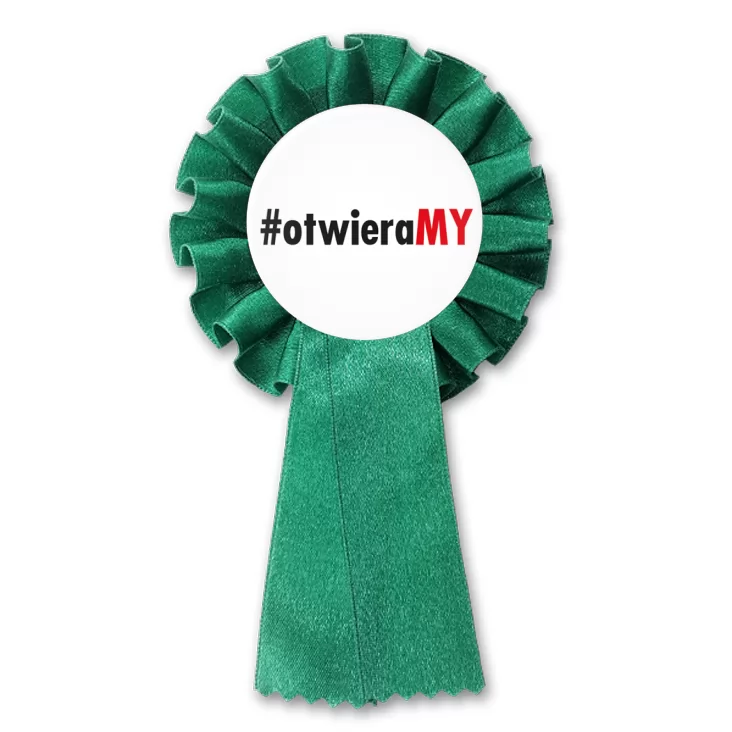 przypinka kotylion Ogólnopolska akcja Polaków #otwieraMY