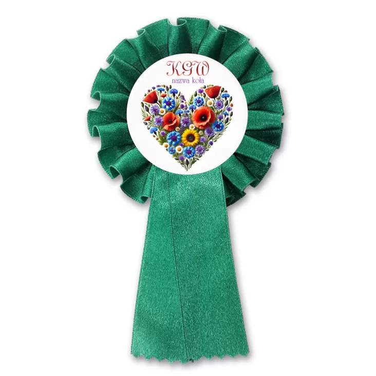 przypinka kotylion Serce kwiaty polskie