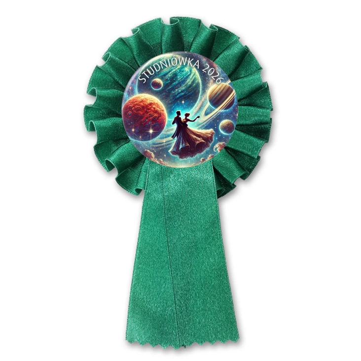 przypinka kotylion Studniówka wśród planet