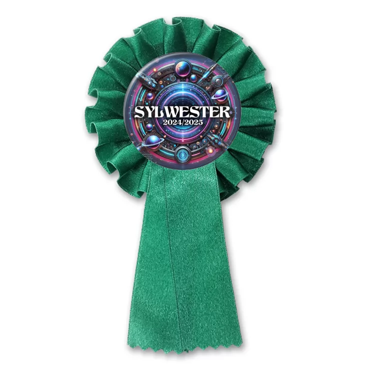 przypinka kotylion Sylwester w stylu science-fiction