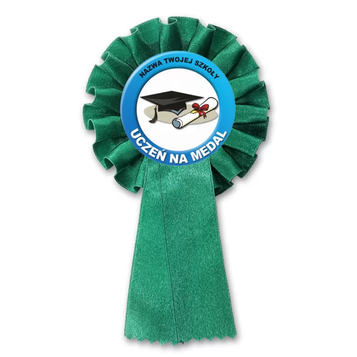 przypinka kotylion Uczeń na medal z biretem i dyplomem