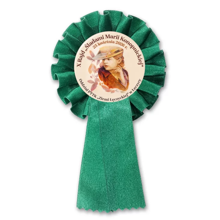 przypinka kotylion X Rajd Śladami Marii Konopnickiej