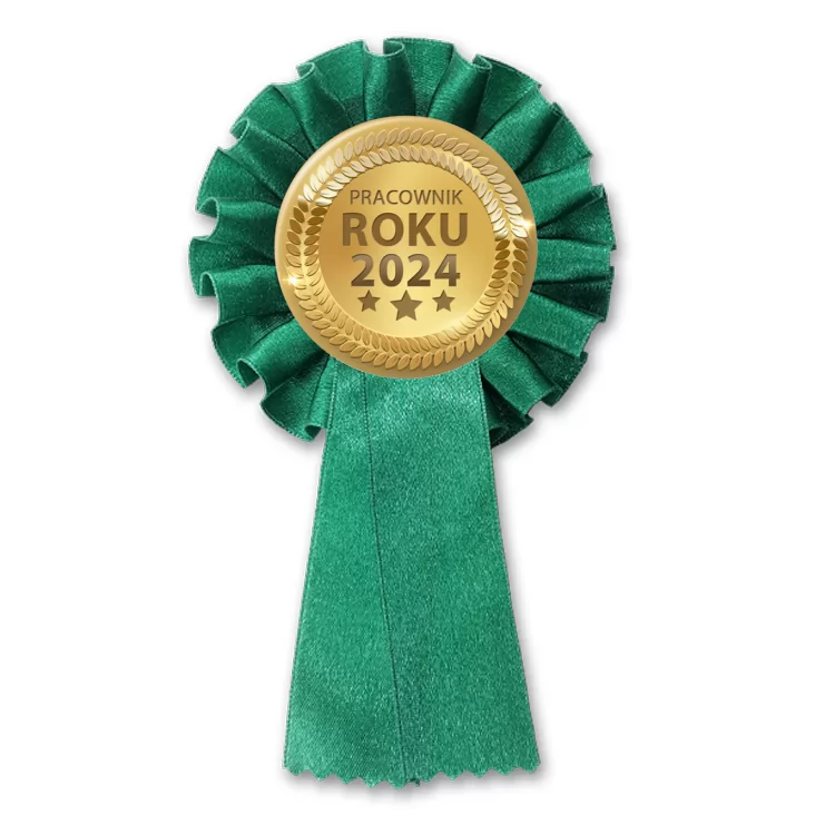 przypinka kotylion Złoty medal pracownik roku