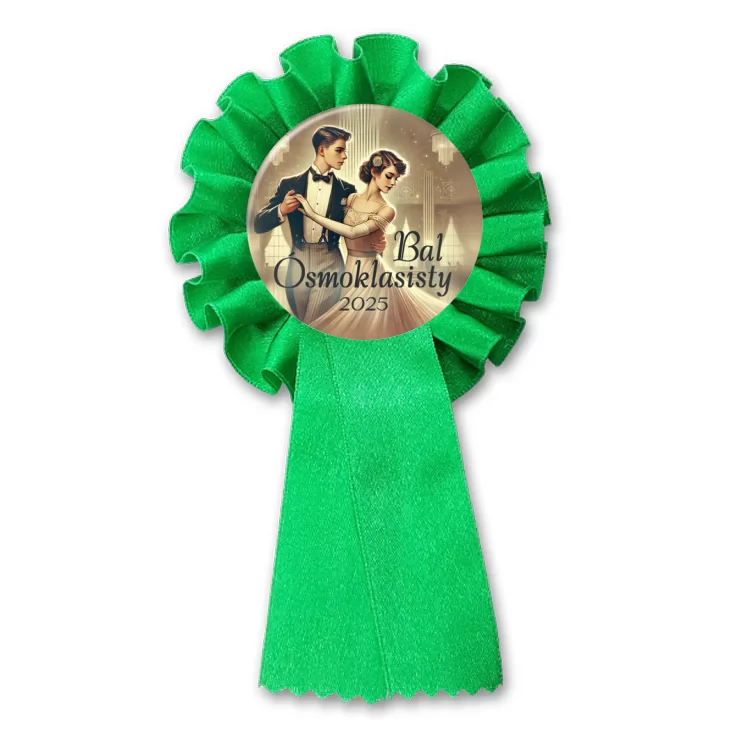 przypinka kotylion Bal ósmoklasisty w stylu retro