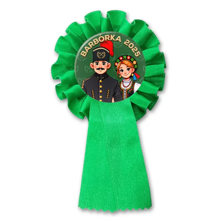 przypinka kotylion Barbórka górnik w mundurze górniczym