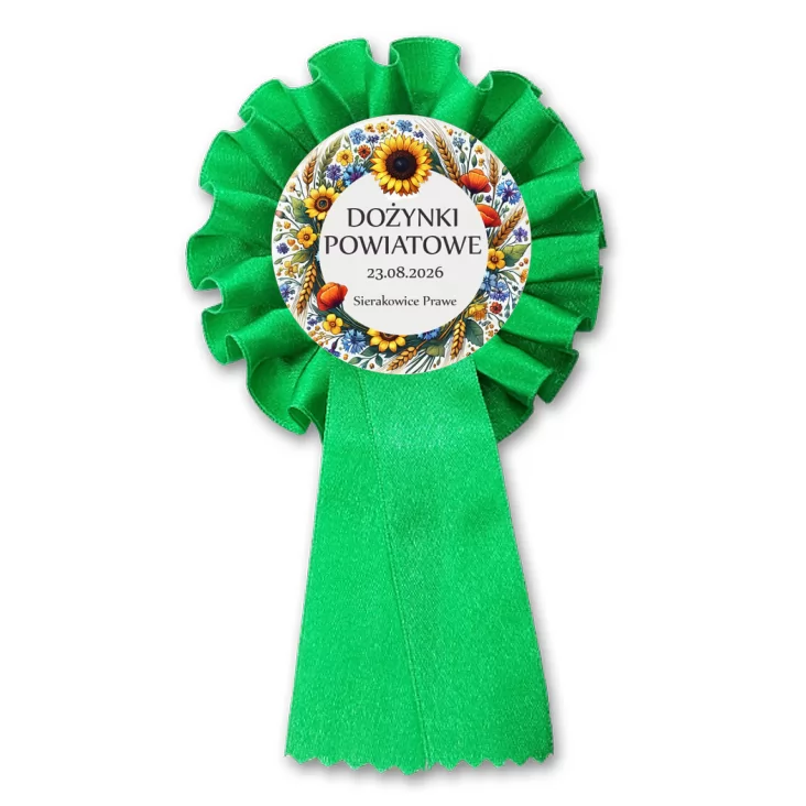 przypinka kotylion Dożynki Powiatowe Sierakowice Prawe 2026