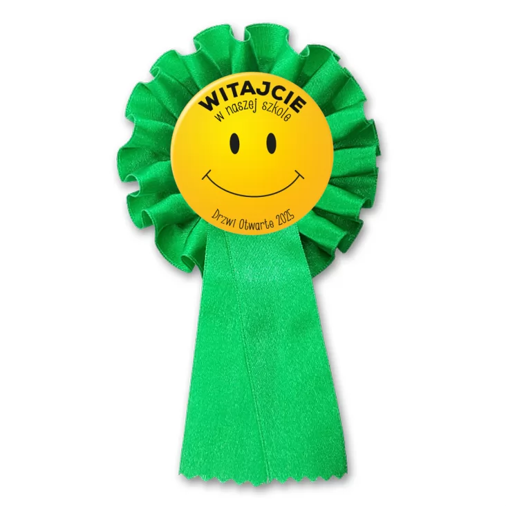 przypinka kotylion Drzwi Otwarte Witajcie w naszej szkole