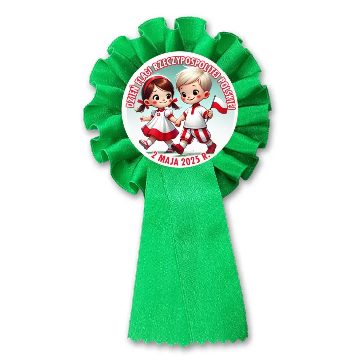 przypinka kotylion Dzień Flagi dziewczynka i chłopiec