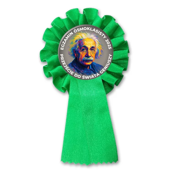 przypinka kotylion Egzamin Ósmoklasisty Einstein świat geniuszy