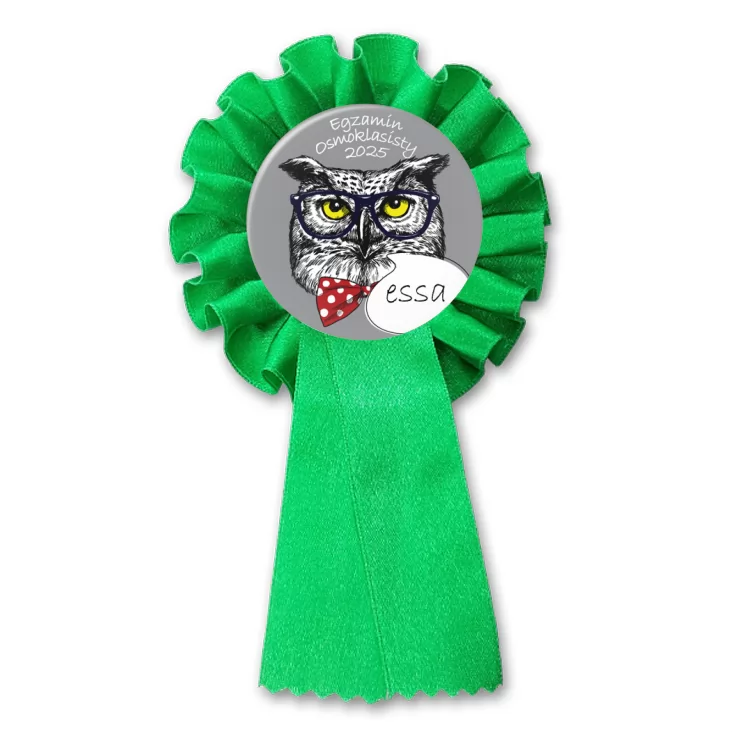 przypinka kotylion Egzamin Ósmoklasisty sowa essa