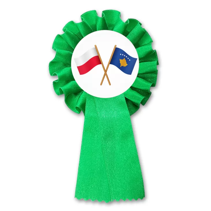 przypinka kotylion Flagi przyjaźni Polska Kosowo
