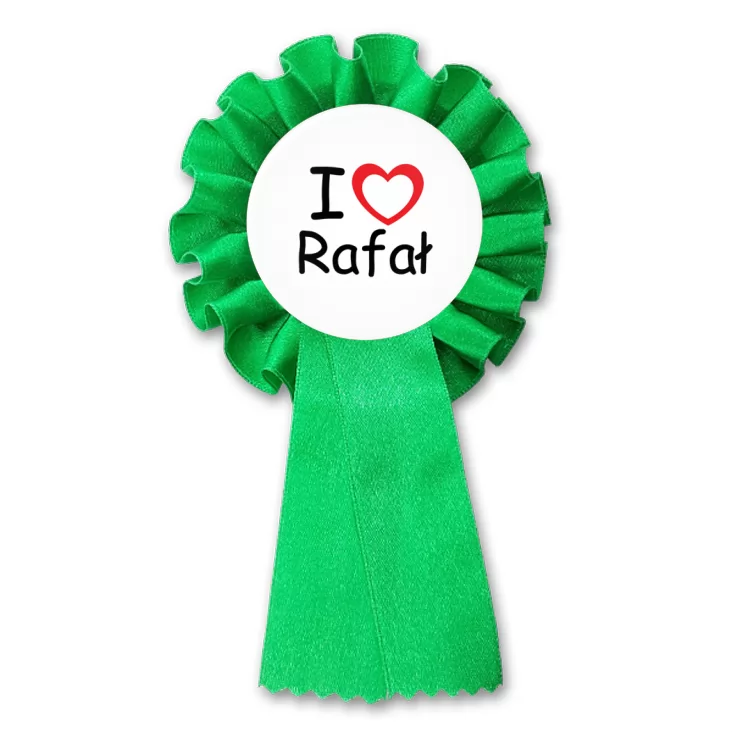 przypinka kotylion I love Rafał