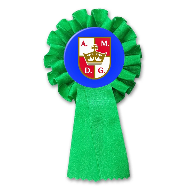 przypinka kotylion Konfederacja Korony Polskiej sygnaturka na niebieskim tle
