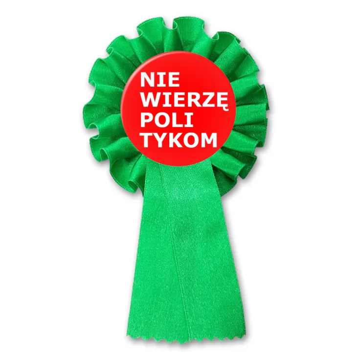 przypinka kotylion Nie wierzę politykom