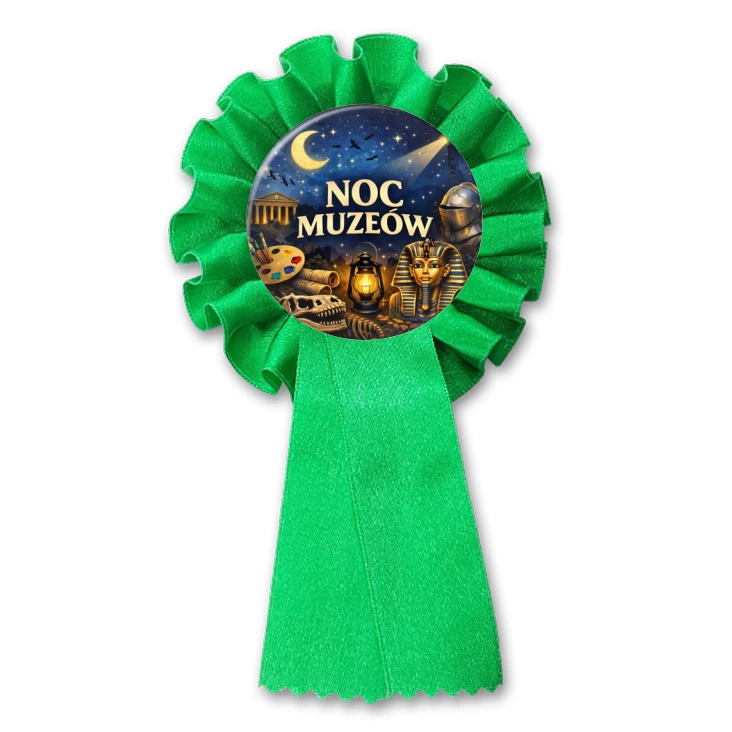 przypinka kotylion Noc Muzeów - Kleopatra i zbroja