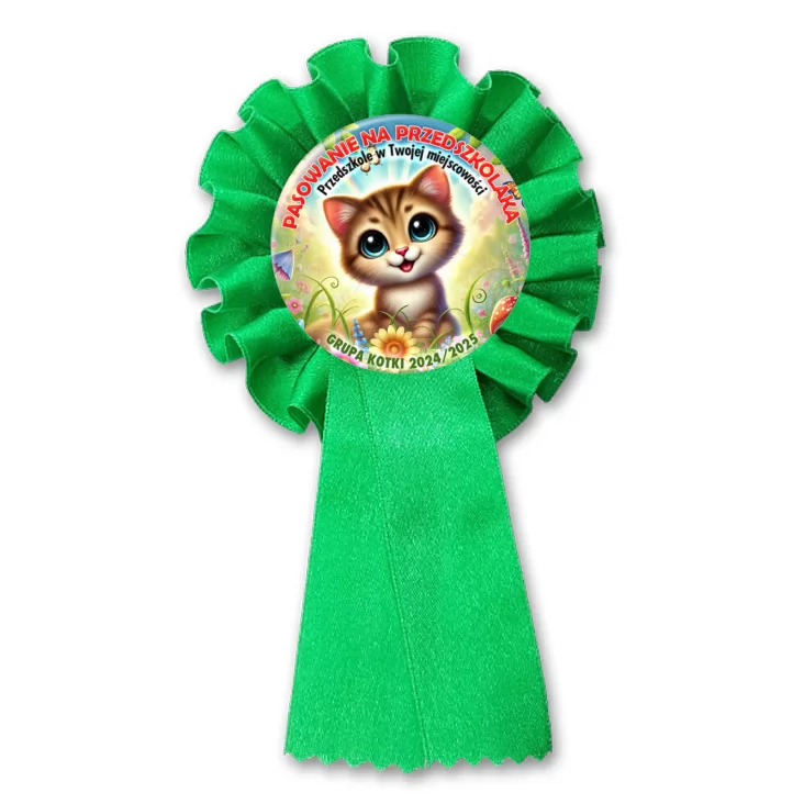 przypinka kotylion Pasowanie na przedszkolaka grupa Kotki