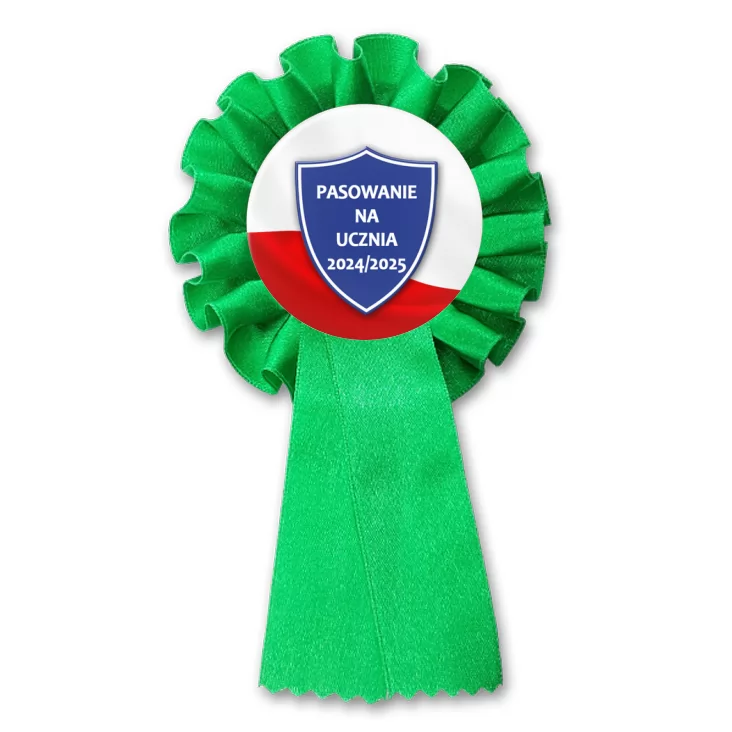 przypinka kotylion Pasowanie na ucznia Tarcza