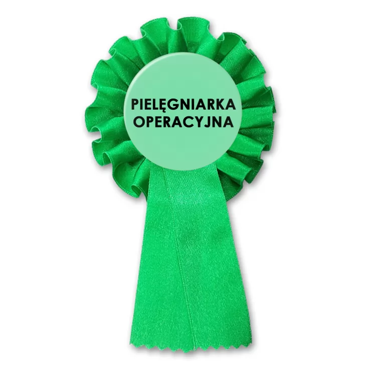 przypinka kotylion Pielęgniarka operacyjna czarne litery