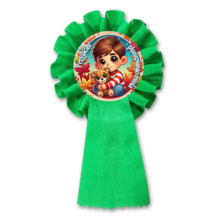 przypinka kotylion Przyjaciel pluszowego misia chłopczyk