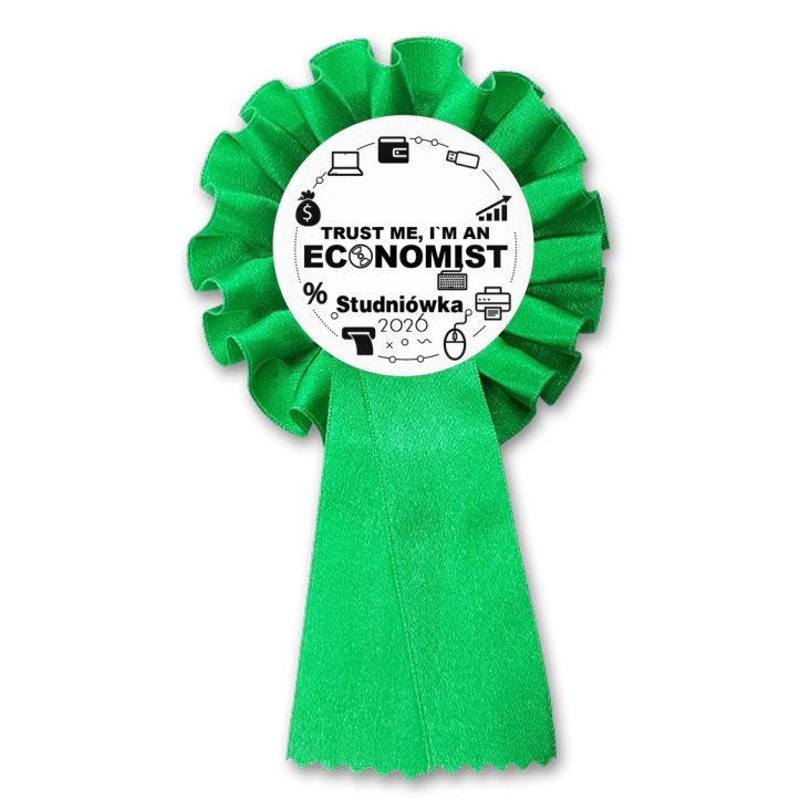 przypinka kotylion Studniówka biała trust me I am Economist