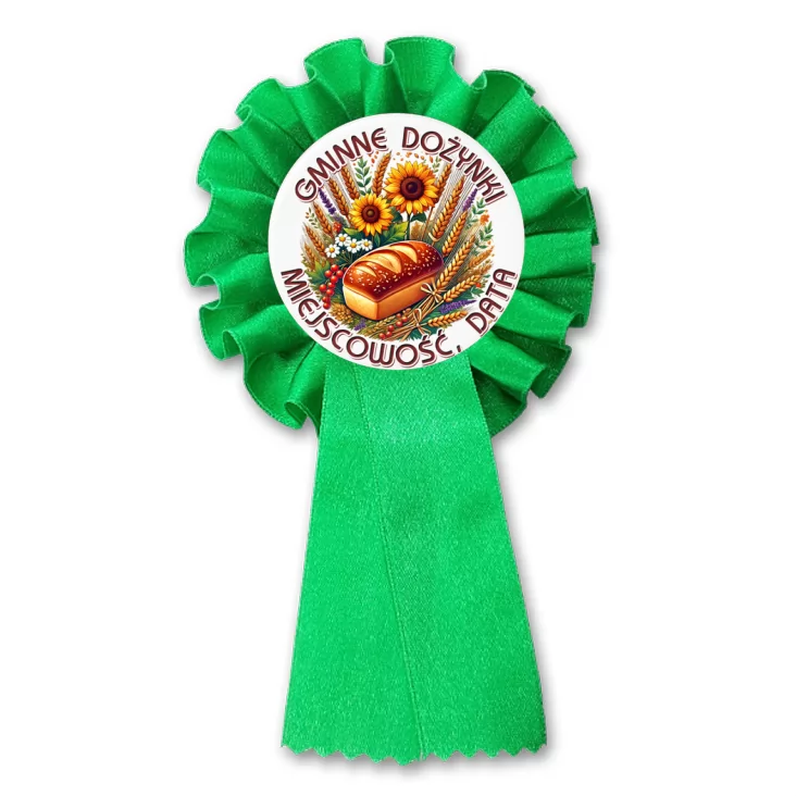 przypinka kotylion Dożynki chleb, kłosy i kwiaty