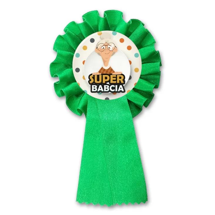 przypinka kotylion Dzień Babci - Super Babcia w okularach