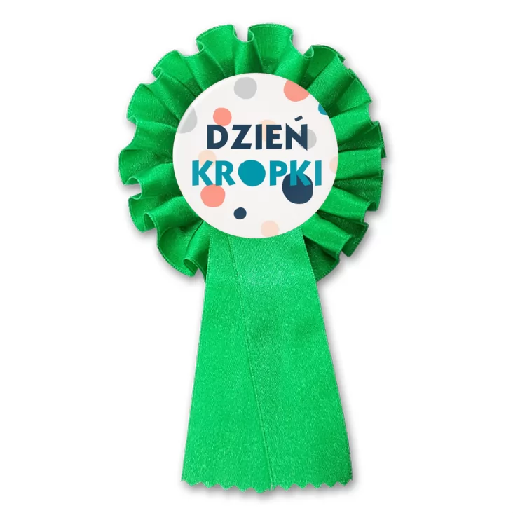przypinka kotylion Dzień kropki rozsypane kolorowe kropki