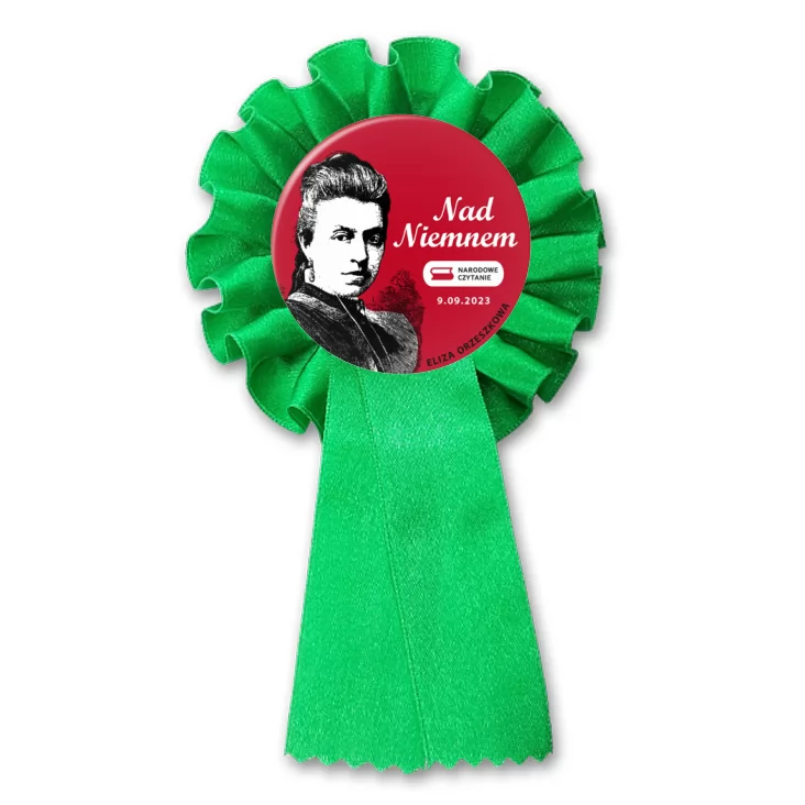przypinka kotylion Eliza Orzeszkowa Narodowe Czytanie 2023