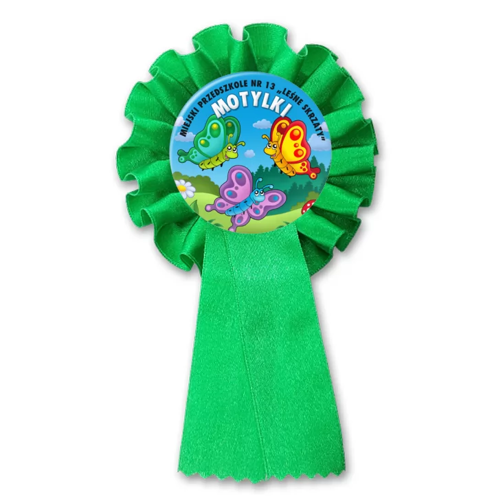 przypinka kotylion Grupa Motylki Przedszkole nr 13 Leśne Skrzaty