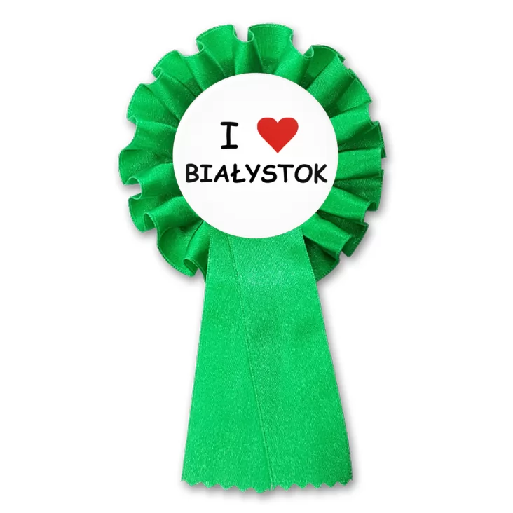przypinka kotylion I love Białystok