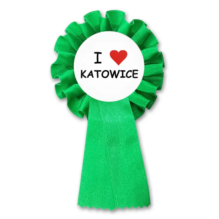 przypinka kotylion I love Katowice
