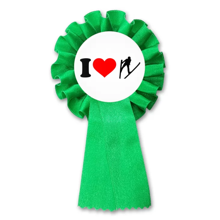 przypinka kotylion I love skoki narciarskie