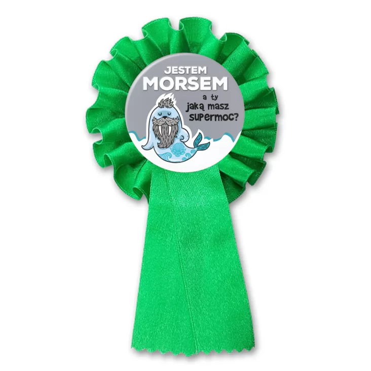 przypinka kotylion Jestem morsem a Ty jaką masz supermoc