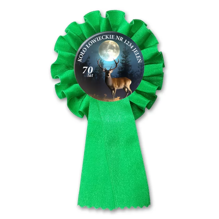przypinka kotylion Koło Łowieckie Jeleń Jubileusz