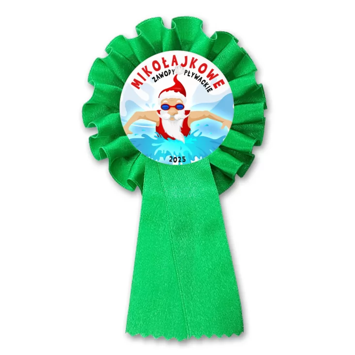 przypinka kotylion Mikołajkowe zawody pływackie