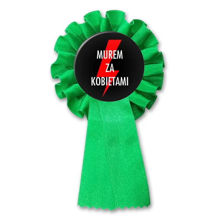 przypinka kotylion Murem za kobietami