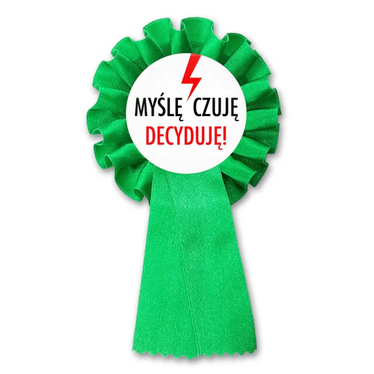 przypinka kotylion Myślę Czuję Decyduję