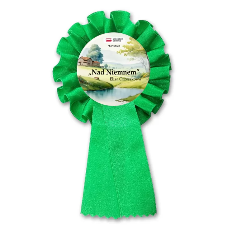 przypinka kotylion Narodowe Czytanie Nad Niemnem Elizy Orzeszkowej