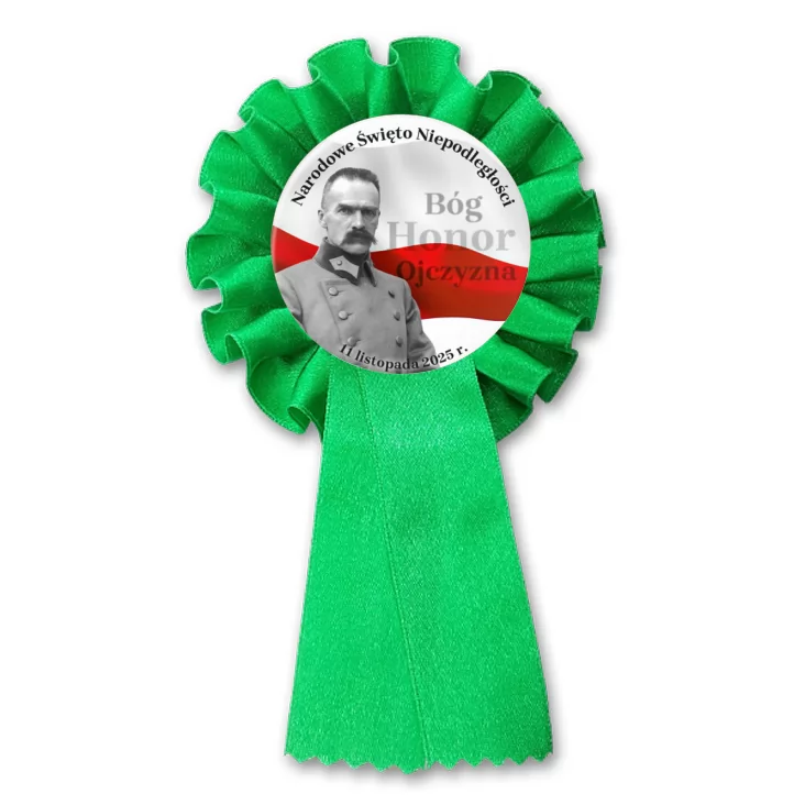przypinka kotylion Narodowe Święto Niepodległości z Piłsudskim