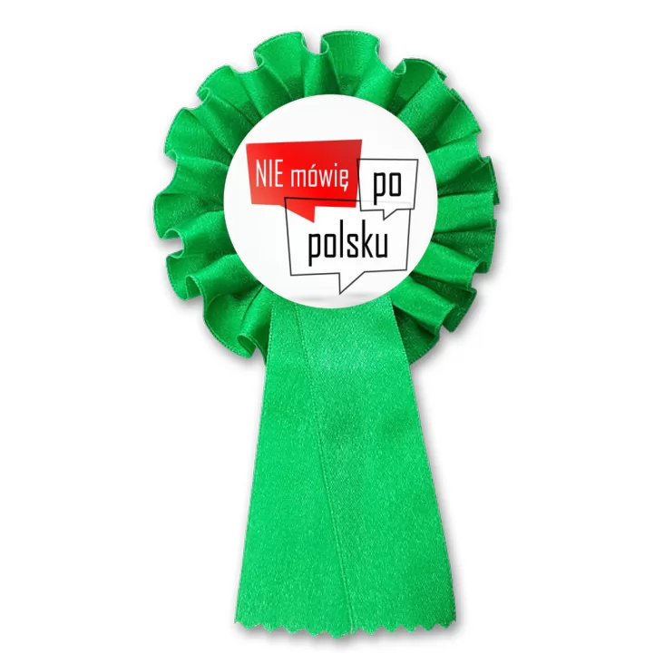 przypinka kotylion Nie mówię po polsku