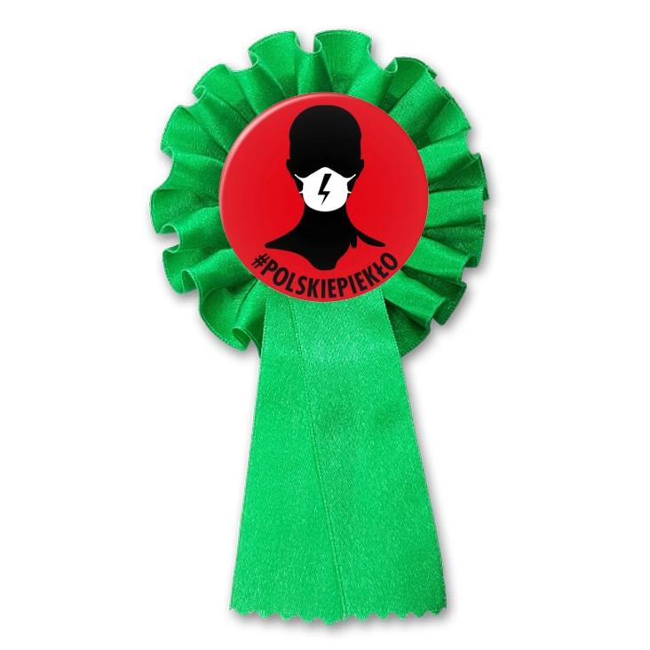 przypinka kotylion Polskie piekło